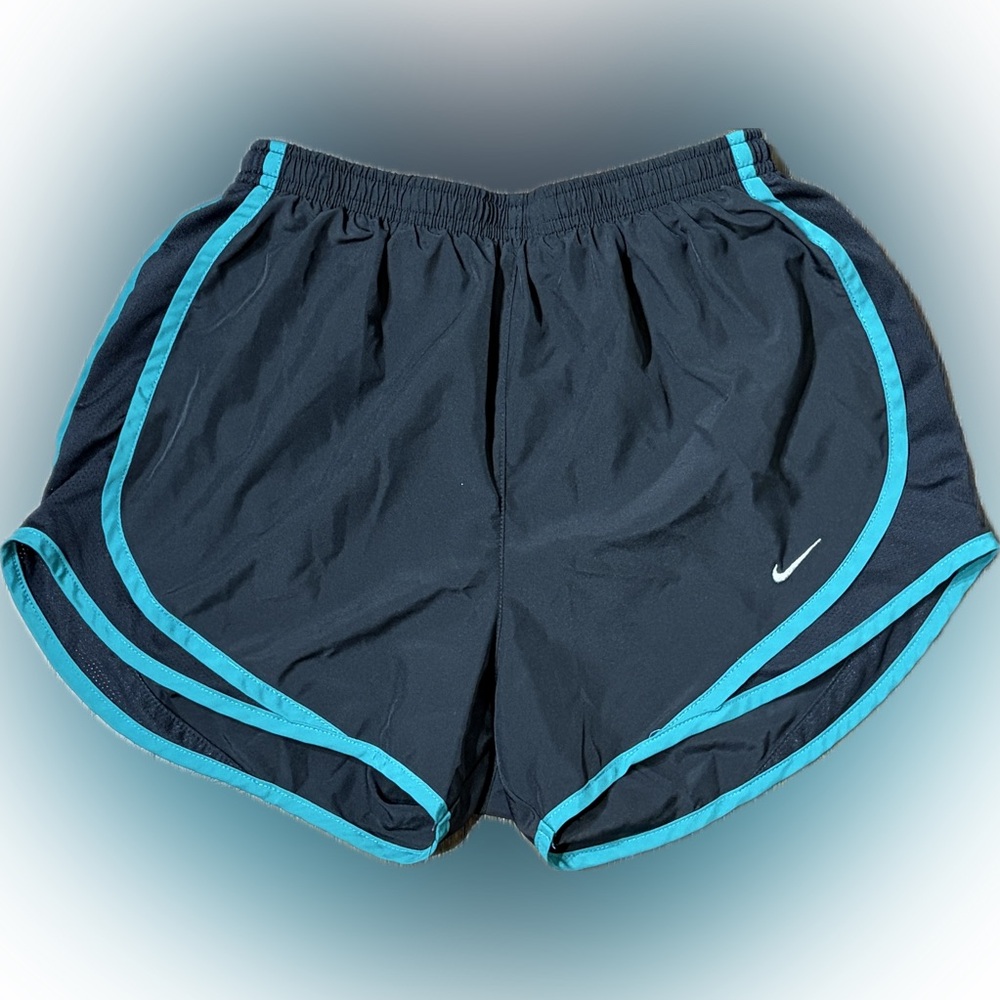 Nike Women's Black and Green Athletic Shorts